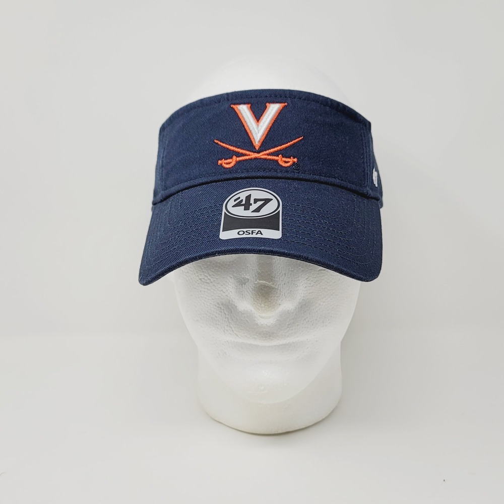 47 Brand Virginia Cavaliers Visor Navy Blue NCAA Unisex OSFA UVA Sabres Logo